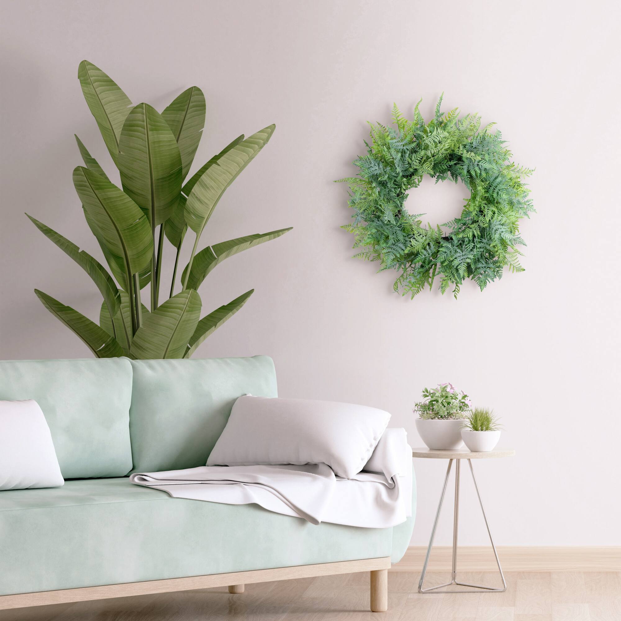 26" Artificial Fern Spring Wreath